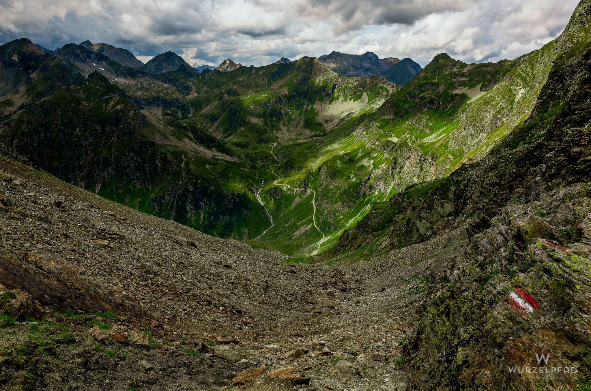 Blick zurück zur Landawirseehütte